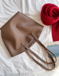Elena Handbags Large Carryall Tote In Soft Pebbled Leather