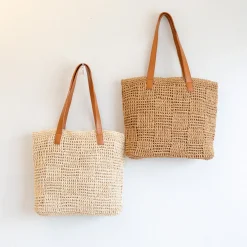 Elena Handbags Large Fashion Straw Tote Work Bag