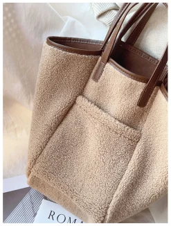 Elena Handbags Large Faux Furry Tote Bag