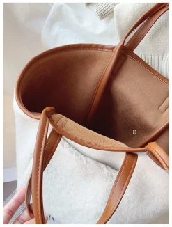 Elena Handbags Large Faux Furry Tote Bag