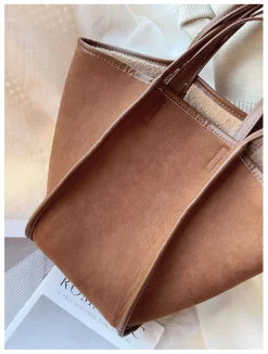 Elena Handbags Large Faux Furry Tote Bag