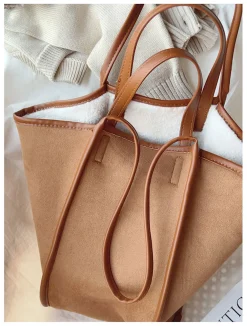 Elena Handbags Large Faux Furry Tote Bag
