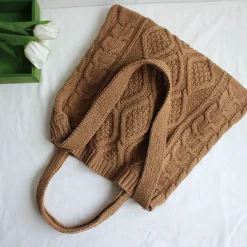 Elena Handbags Large Knit Fashion Shoulder Bag