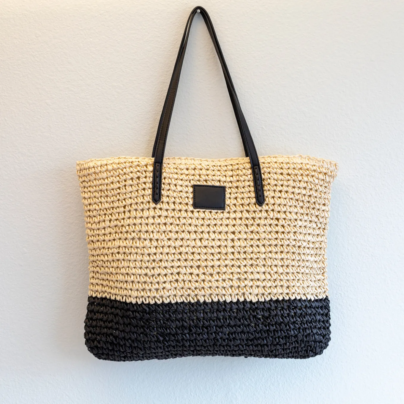 Elena Handbags Large Straw Woven Summer Tote