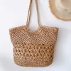 Elena Handbags Large Straw Woven Fashion Tote Bag