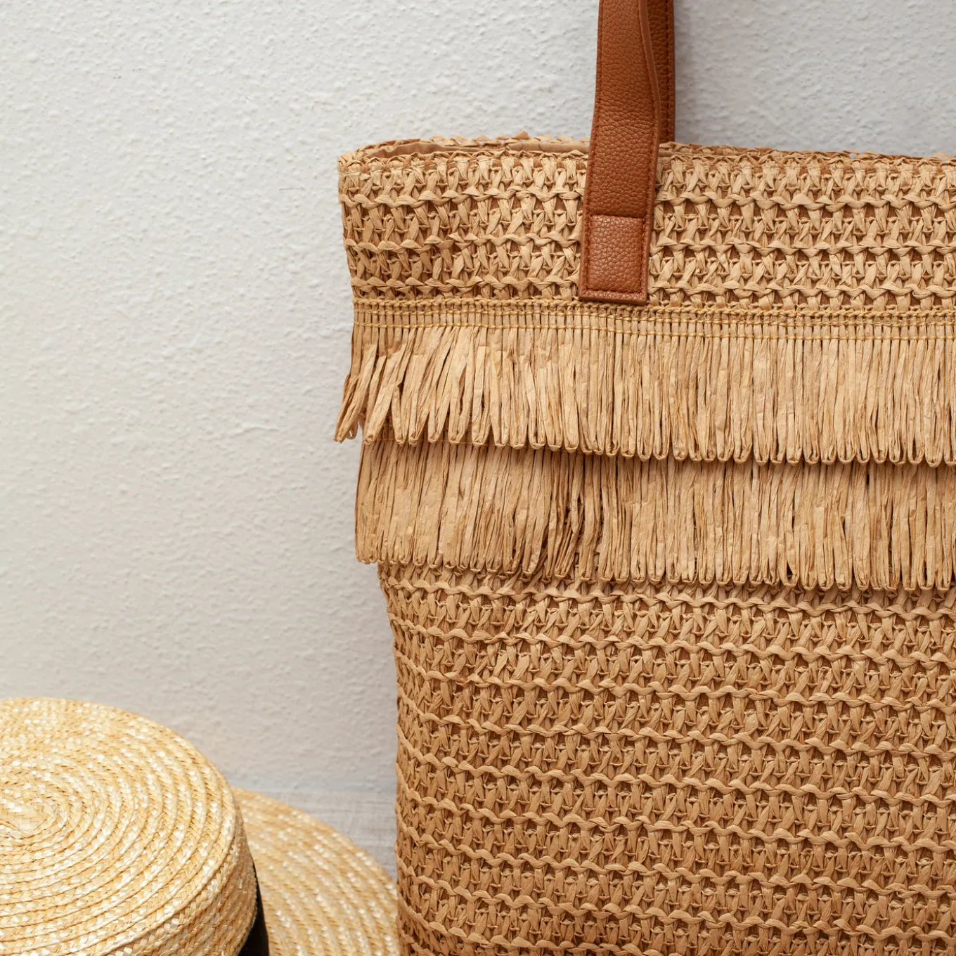 Elena Handbags Large Straw Fashion Tote