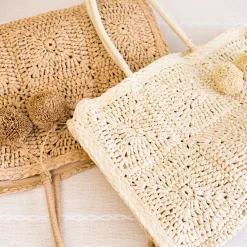 Elena Handbags Large Straw Summer Tote