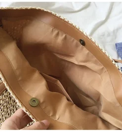 Elena Handbags Large Straw Woven Tote Bag