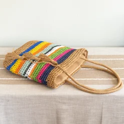 Elena Handbags Large Straw Woven Tote Bag