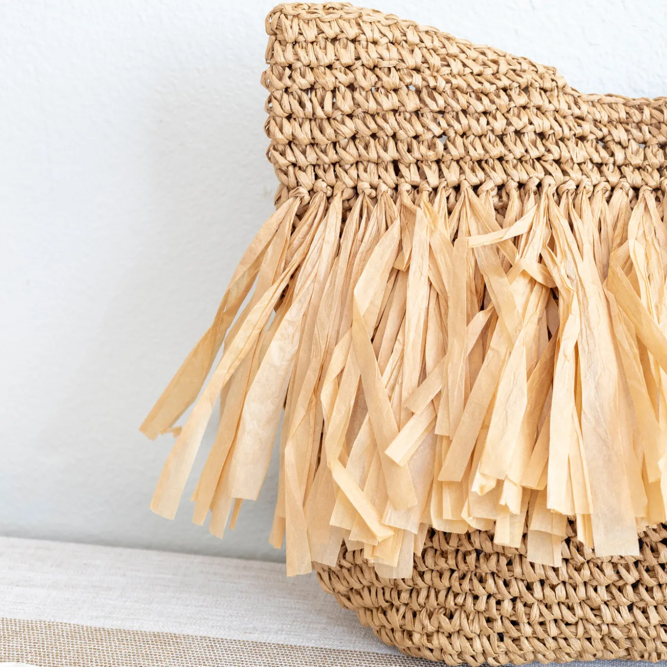 Elena Handbags Large Straw Tote Bag with Tassels