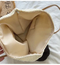 Elena Handbags Large Straw Woven Summer Tote