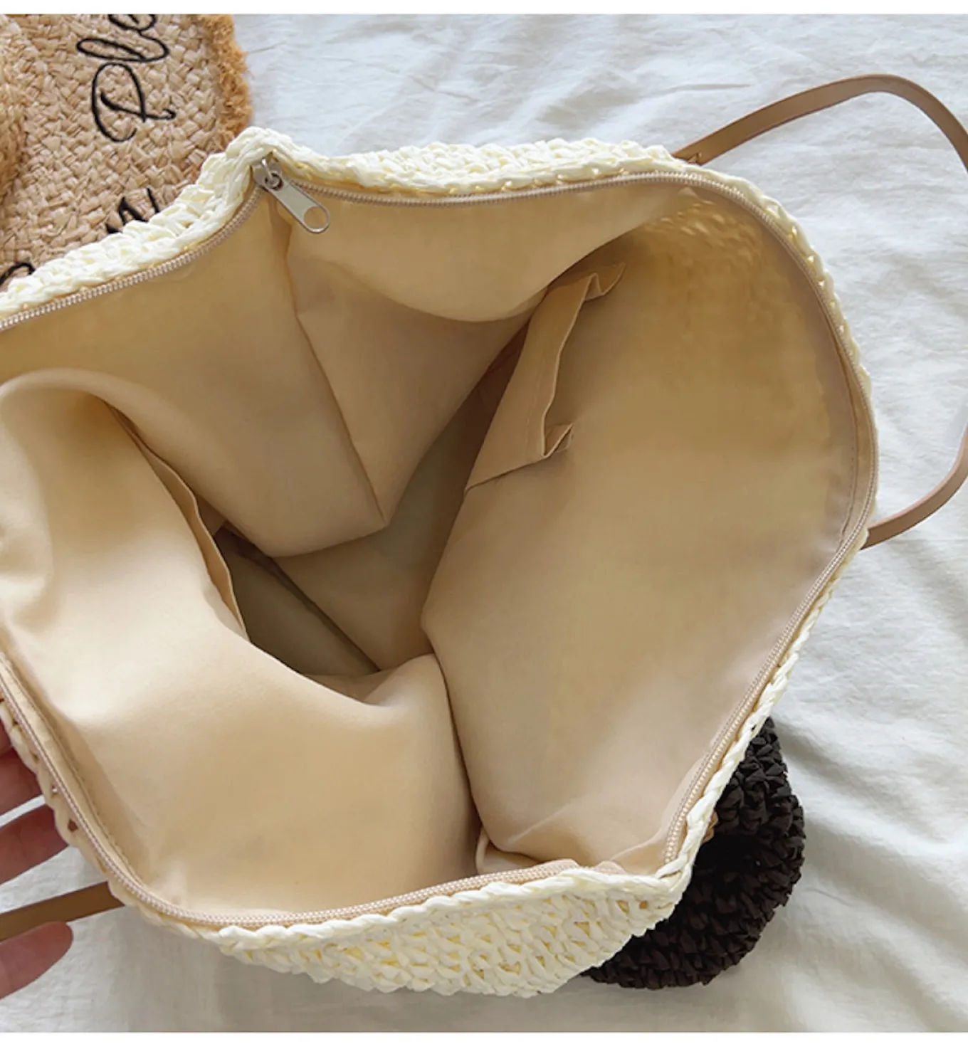 Elena Handbags Large Straw Woven Summer Tote