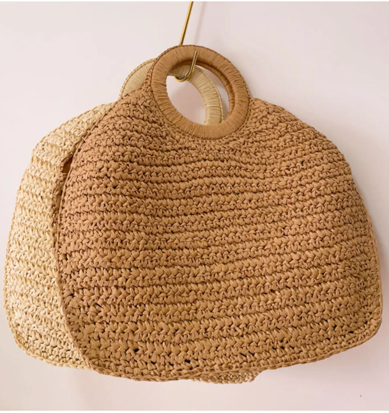 Elena Handbags Large Straw Summer Top Handle Bag