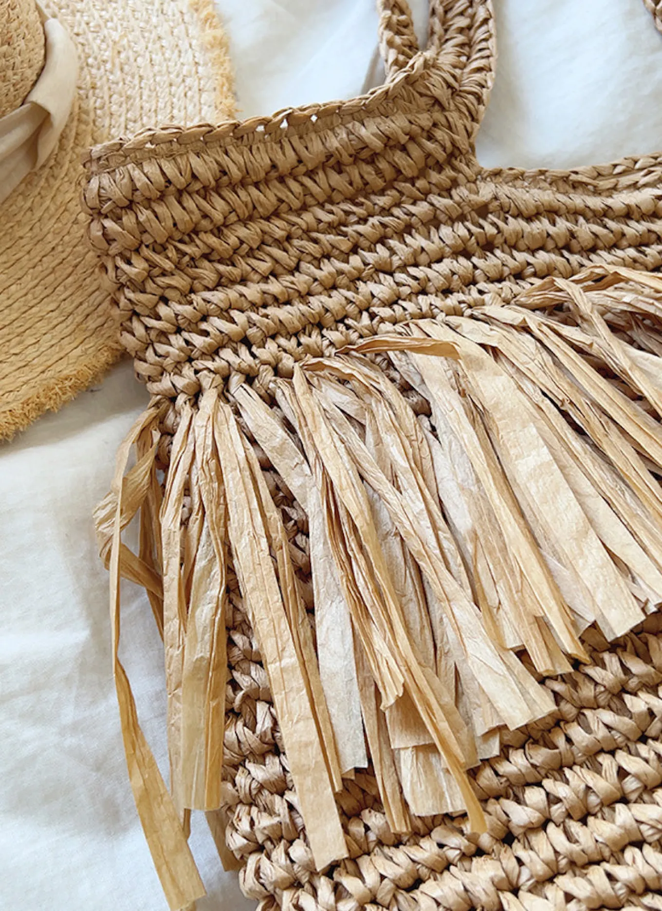 Elena Handbags Large Straw Woven Tote Bag with Tassels