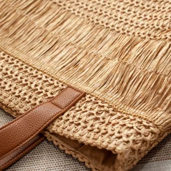 Elena Handbags Large Straw Fashion Tote