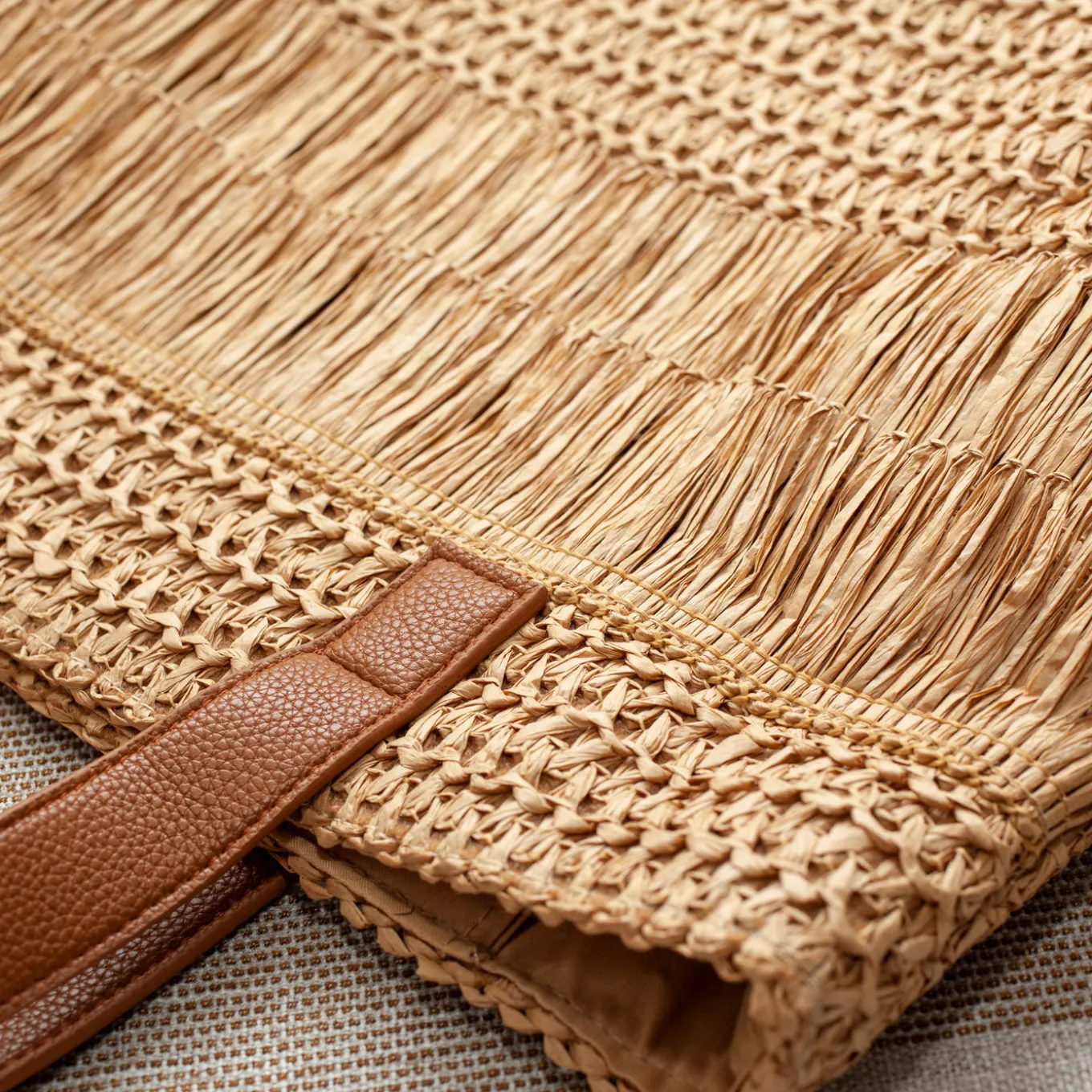 Elena Handbags Large Straw Fashion Tote