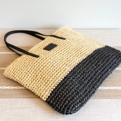 Elena Handbags Large Straw Woven Summer Tote