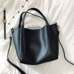Elena Handbags Leather Bucket Bag