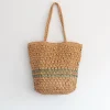 Elena Handbags Lightweight Straw Woven Summer Tote