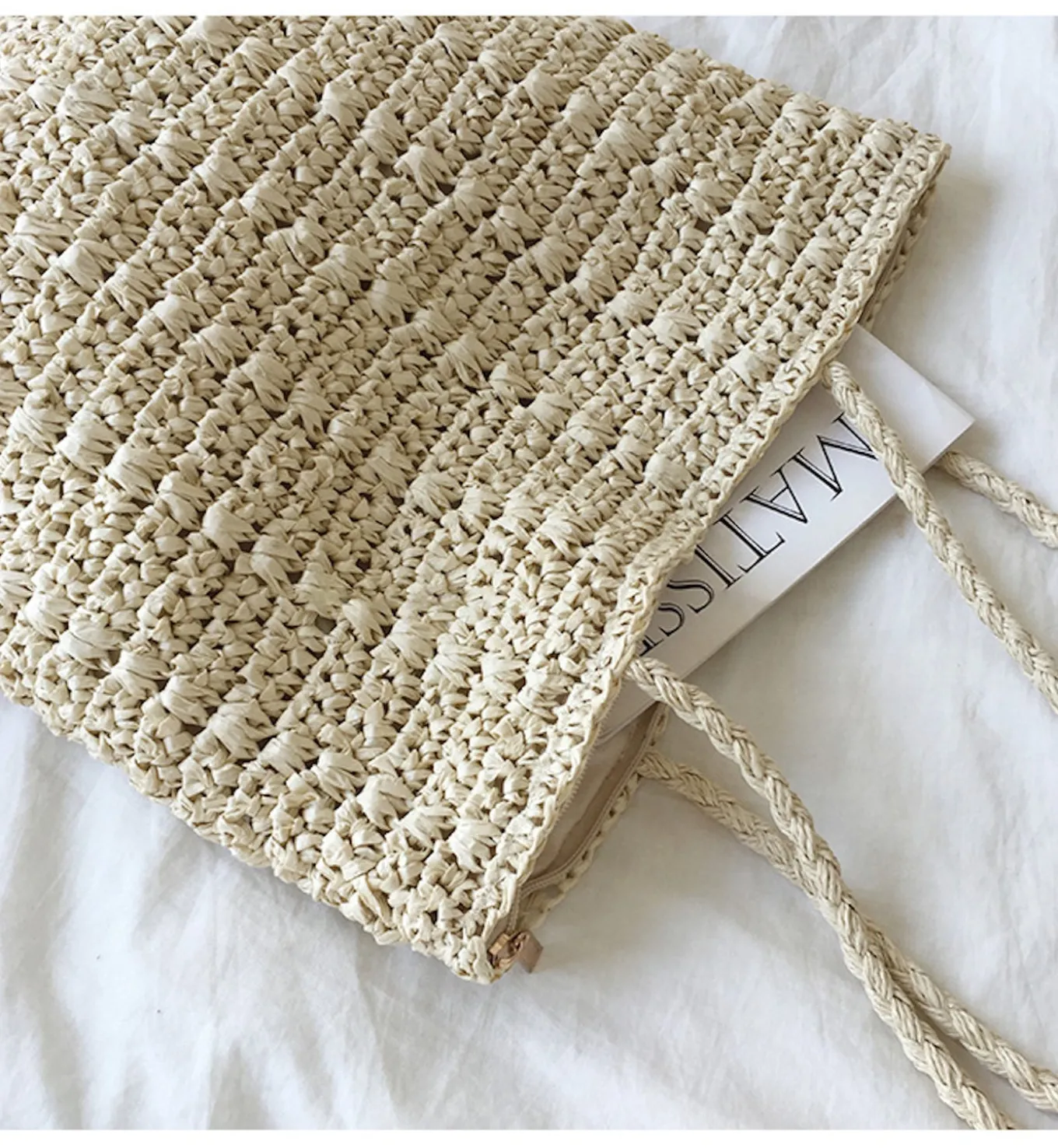 Elena Handbags Lightweight Straw Woven Square Tote Bag