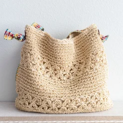 Elena Handbags Lightweight Straw Woven Summer Tote