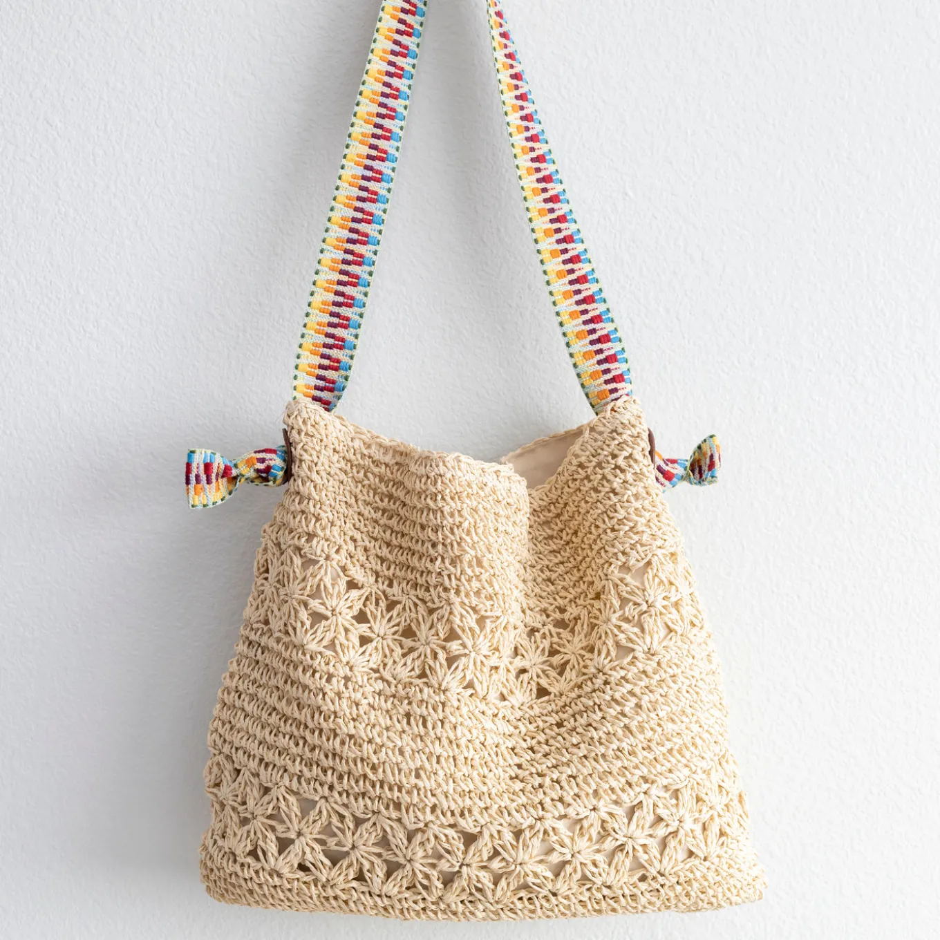 Elena Handbags Lightweight Straw Woven Summer Tote