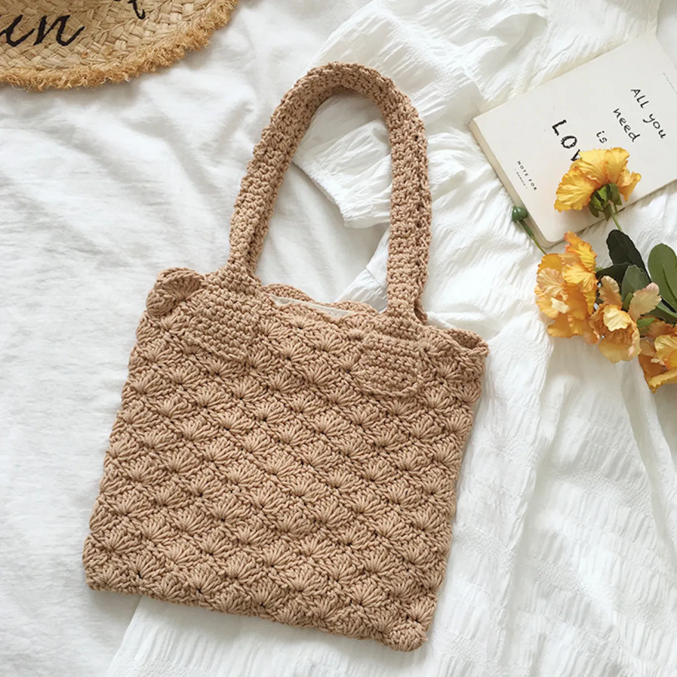 Elena Handbags Medium Patterned Cotton Bag