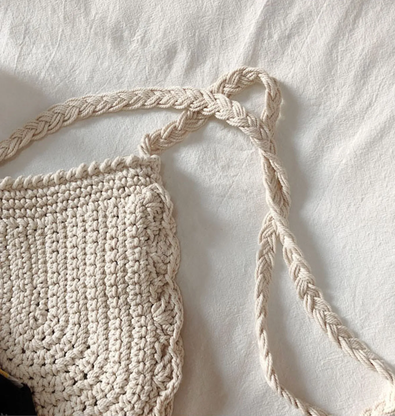 Elena Handbags Mini Cotton Knitted Shoulder Bag