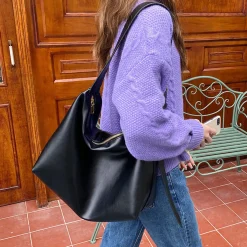 Elena Handbags Modern Leather Shoulder Bag