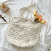 Elena Handbags Patterned Cotton Knitted Shoulder Bag