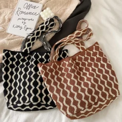 Elena Handbags Patterned Cotton Bag
