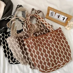 Elena Handbags Patterned Cotton Bag