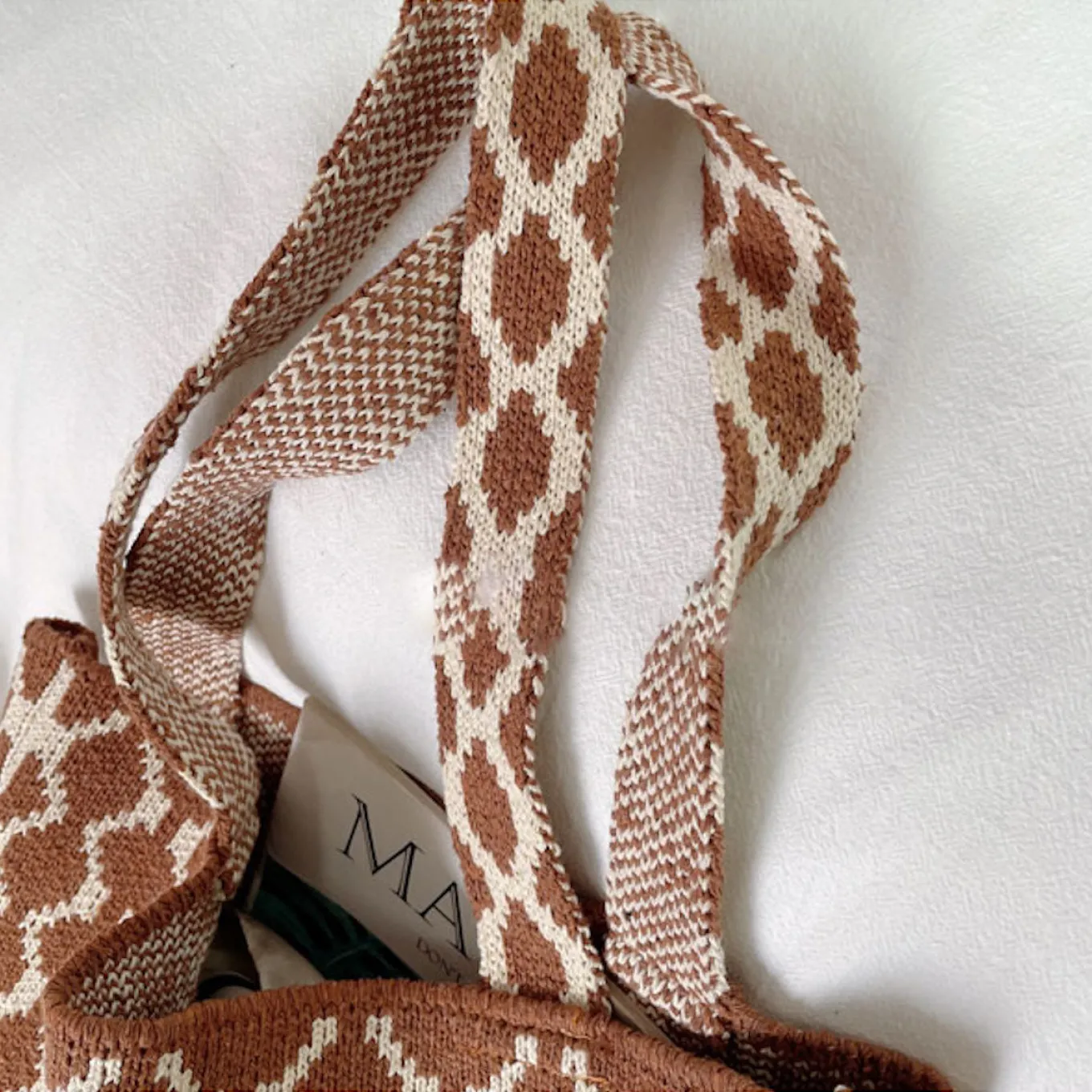 Elena Handbags Patterned Cotton Bag