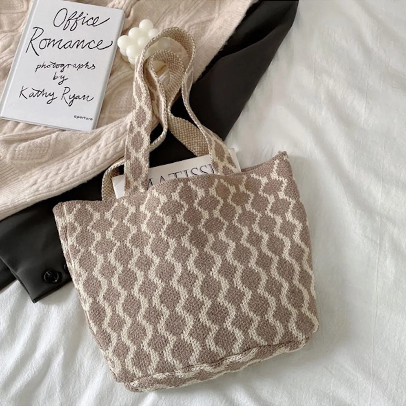 Elena Handbags Patterned Cotton Bag