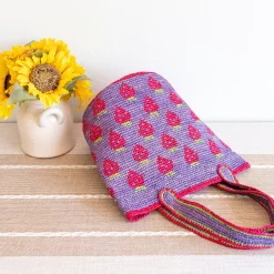 Elena Handbags Raffia Strawberry Summer Beach Shoulder Tote