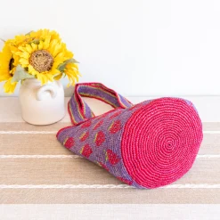 Elena Handbags Raffia Strawberry Summer Beach Shoulder Tote