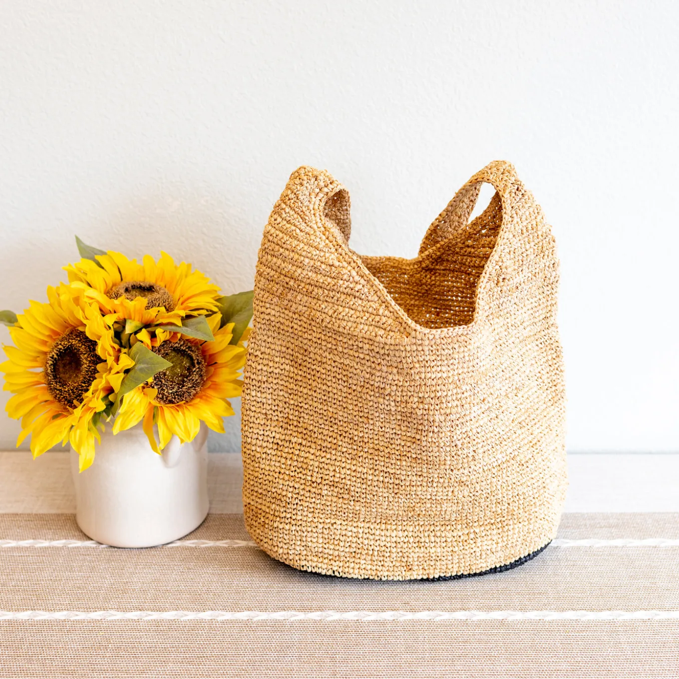Elena Handbags Raffia Summer Beach Straw Shoulder Bag