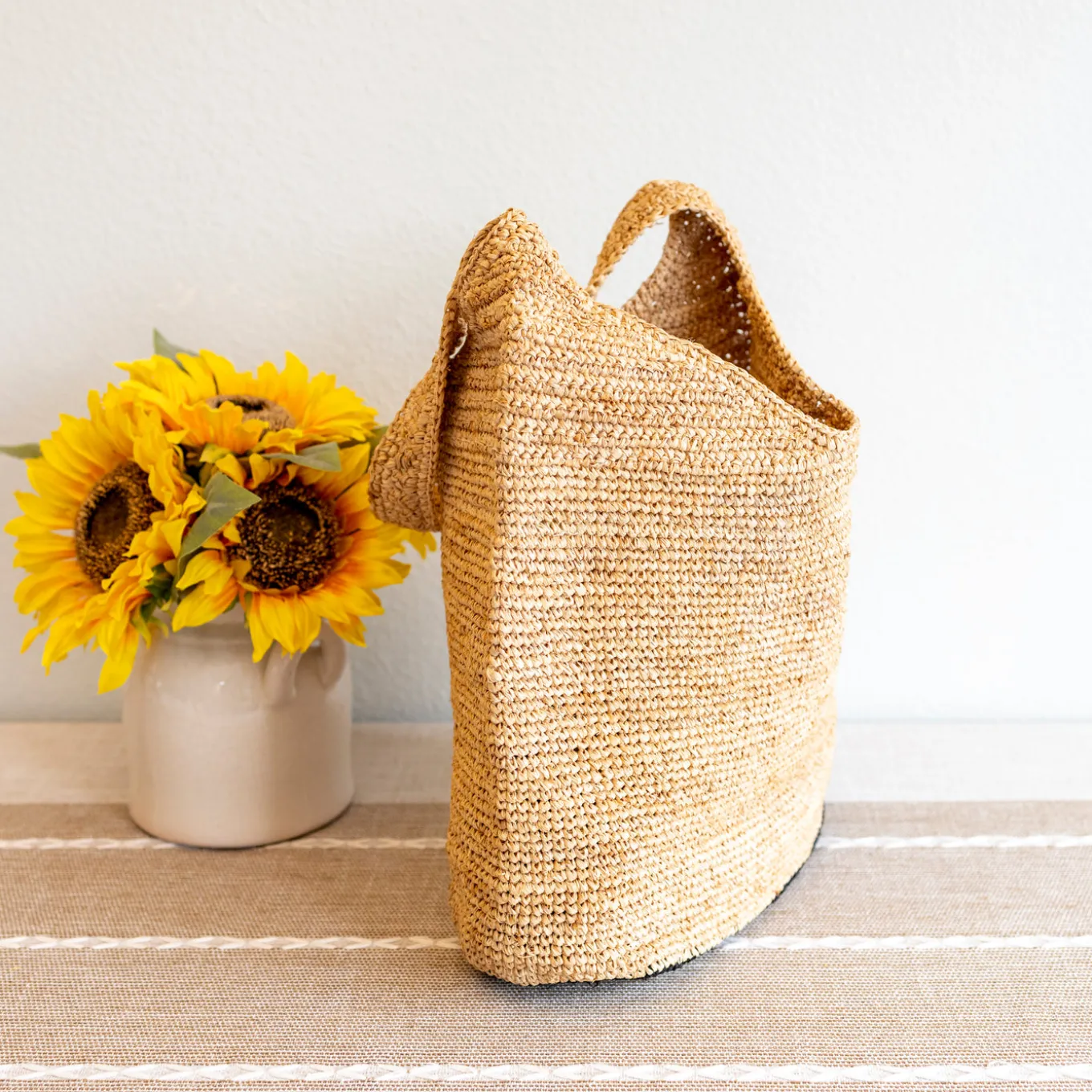 Elena Handbags Raffia Summer Beach Straw Shoulder Bag