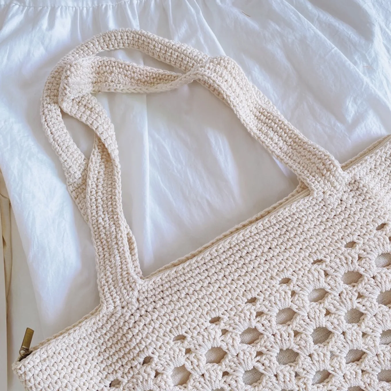 Elena Handbags Retro Artsy Crochet Tote Bag