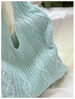 Elena Handbags Retro Artsy Twist Cotton Knitted Shoulder Bag