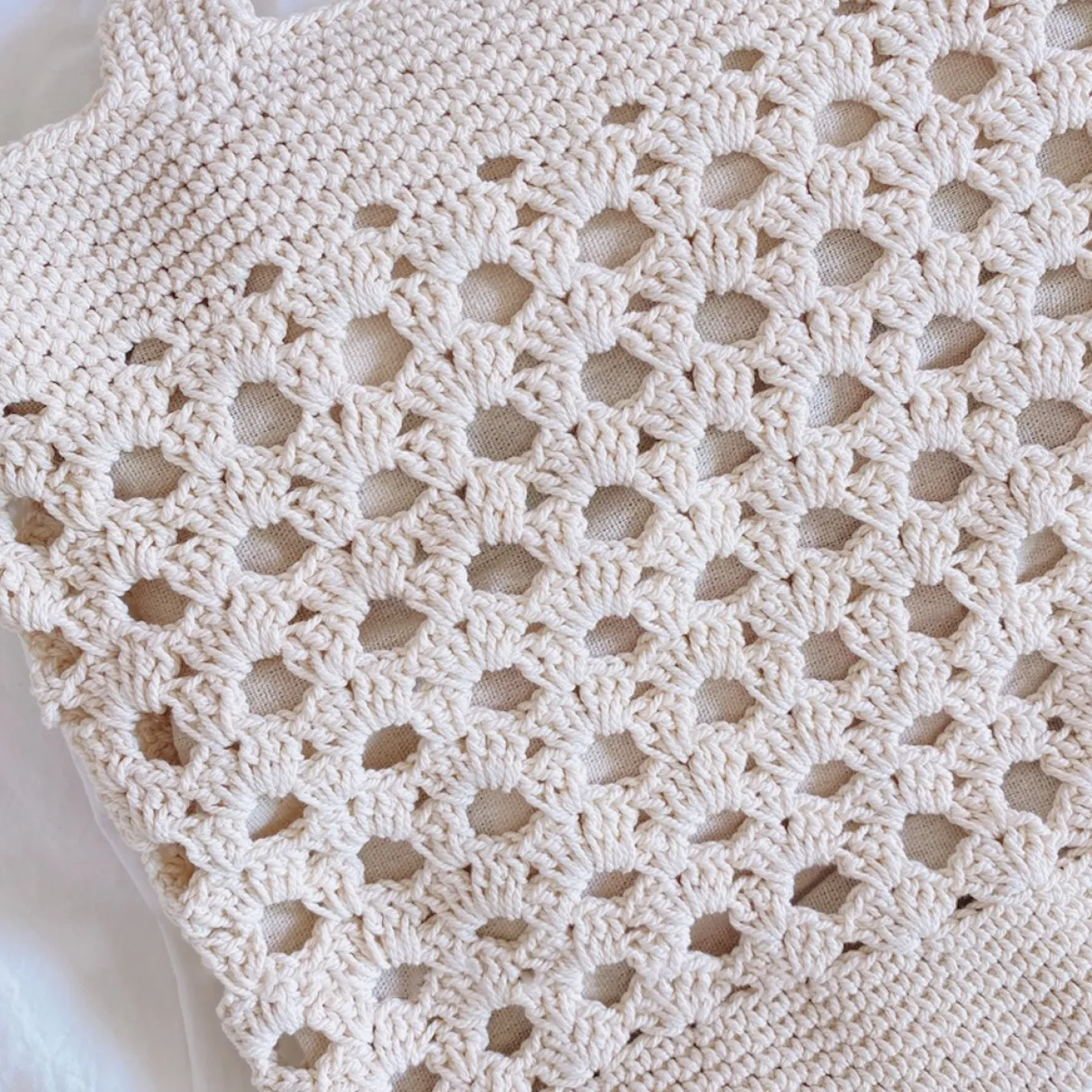 Elena Handbags Retro Artsy Crochet Tote Bag