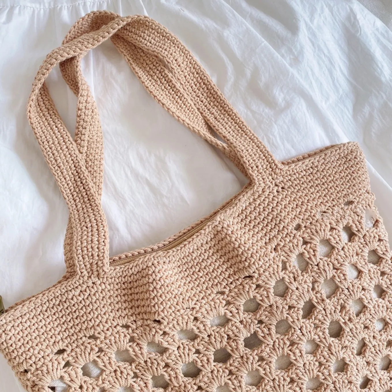 Elena Handbags Retro Artsy Crochet Tote Bag