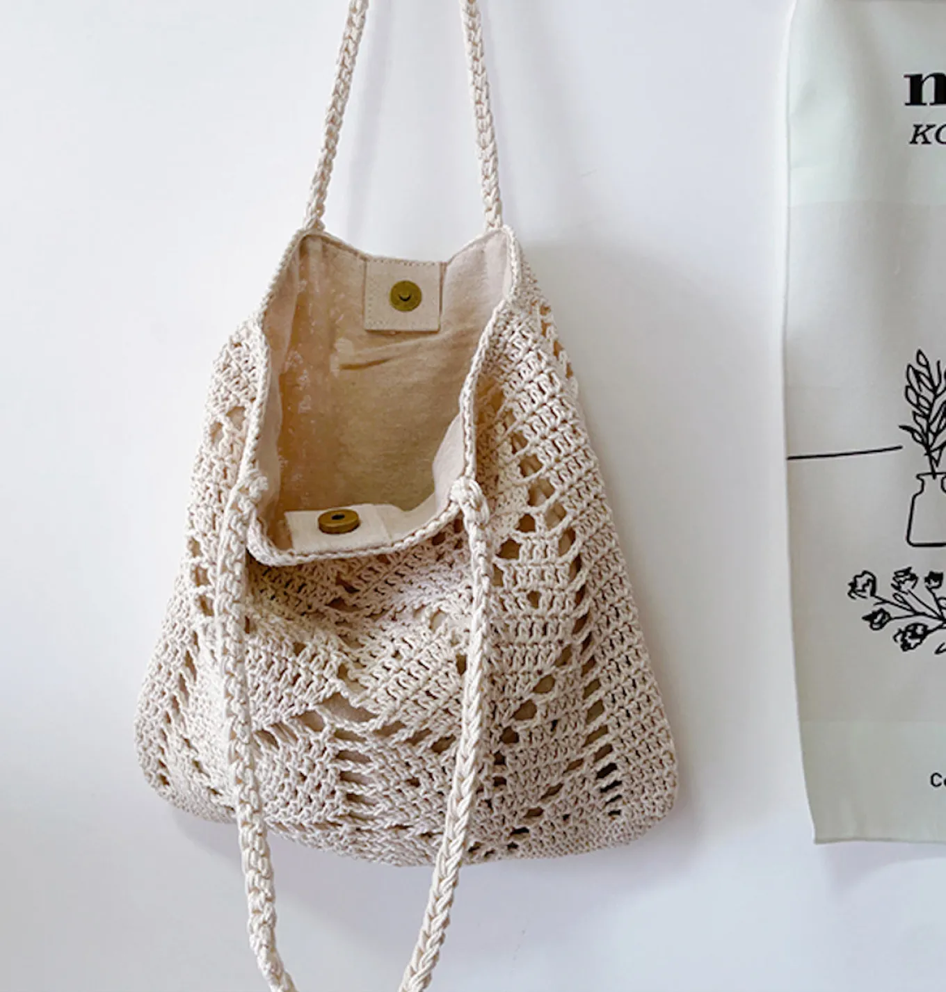 Elena Handbags Retro Artsy Cotton Knitted Bag