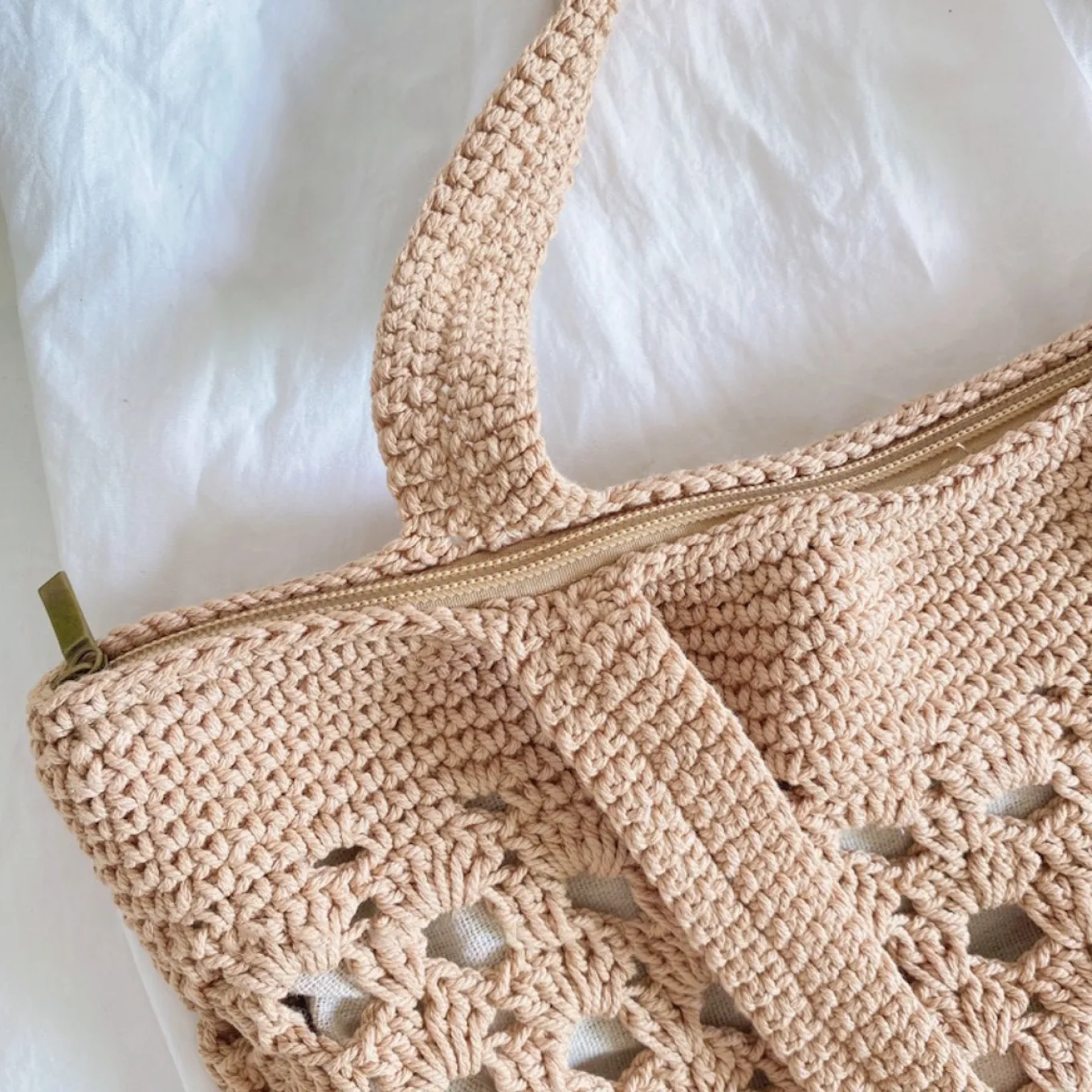 Elena Handbags Retro Artsy Crochet Tote Bag