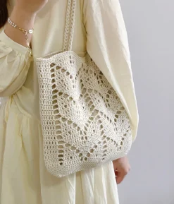 Elena Handbags Retro Artsy Cotton Knitted Bag