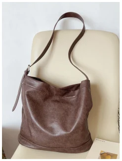 Elena Handbags Retro Bucket Leather Bag