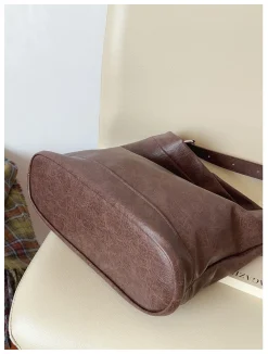 Elena Handbags Retro Bucket Leather Bag