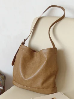 Elena Handbags Retro Bucket Leather Bag