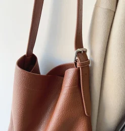 Elena Handbags Retro Bucket Leather Bag