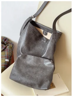 Elena Handbags Retro Bucket Leather Bag
